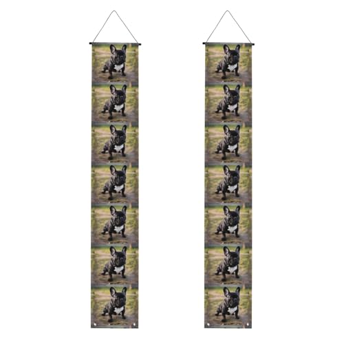 MJHKXLJ Banner mit französischer Bulldogge – robust, langlebig, waschbar und wiederverwendbar, Abschlussdekoration, 30,5 x 180 cm von MJHKXLJ