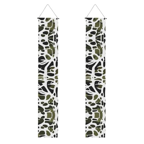MJHKXLJ Banner mit weißem Baum, Camouflage-Muster, robust, langlebig, waschbar und wiederverwendbar, 30,5 x 180 cm von MJHKXLJ