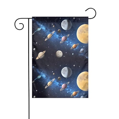 MJHKXLJ Bedruckte Gartenflagge mit Mond, Sternen und Planeten, 30,5 x 45,7 cm, für Garten, Terrasse, Balkon MJHKXLJ Bedruckte Gartenflagge mit Mond, Sternen und Planeten, 30,5 x 45,7 cm, für Garten, Terrasse, Balkon von MJHKXLJ
