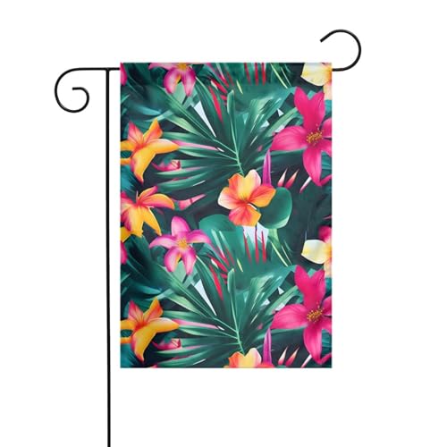 MJHKXLJ Bedruckte Gartenflagge mit tropischen Blumen, 30,5 x 45,7 cm, für Garten, Terrasse, Balkon von MJHKXLJ