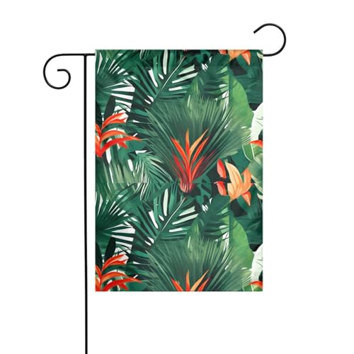 MJHKXLJ Bedruckte Gartenflagge mit tropischen Pflanzen, 30,5 x 45,7 cm, für Garten, Terrasse, Balkon von MJHKXLJ