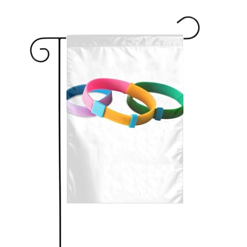 MJHKXLJ Drei mehrfarbige Armbänder, bedruckte Gartenflagge, Hofdekoration, 30,5 x 45,7 cm, für Garten, Terrasse, Balkon von MJHKXLJ