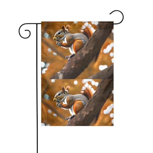 MJHKXLJ Eichhörnchen im Baum bedruckte Gartenflagge Hofdekoration 30,5 x 45,7 cm für Garten, Terrasse, Balkon von MJHKXLJ