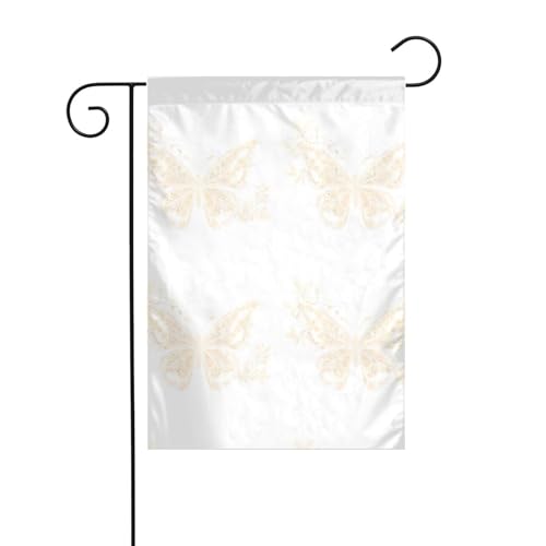 MJHKXLJ Gartenflagge mit Blumenmuster, Schmetterling, bedruckt, 30,5 x 45,7 cm, für Garten, Terrasse, Balkon von MJHKXLJ