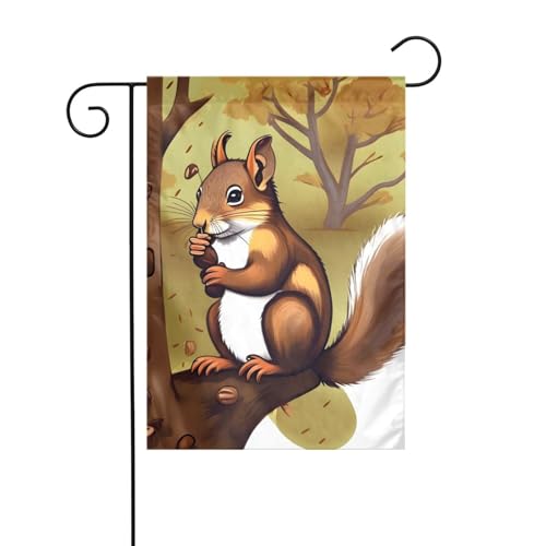 MJHKXLJ Gartenflagge mit Eichhörnchen, bedruckt, 30,5 x 45,7 cm, für Garten, Terrasse, Balkon von MJHKXLJ