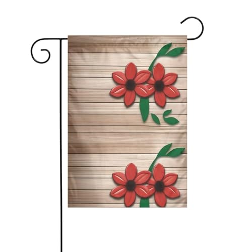 MJHKXLJ Holzbrett, rote Blume, bedruckte Gartenflagge, Hofdekoration, 30,5 x 45,7 cm, für Garten, Terrasse, Balkon MJHKXLJ Holzbrett, rote Blume, bedruckte Gartenflagge, Hofdekoration, 30,5 x 45,7 cm, für Garten, Terrasse, Balkon von MJHKXLJ