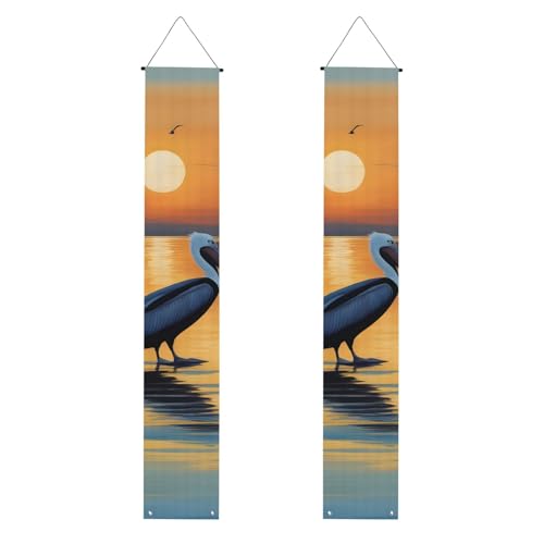MJHKXLJ Pelicans Kunstdruck-Muster, Abschluss-Banner – robust, langlebig, waschbar und wiederverwendbar, Abschlussdekoration, 30,5 x 180,9 cm von MJHKXLJ