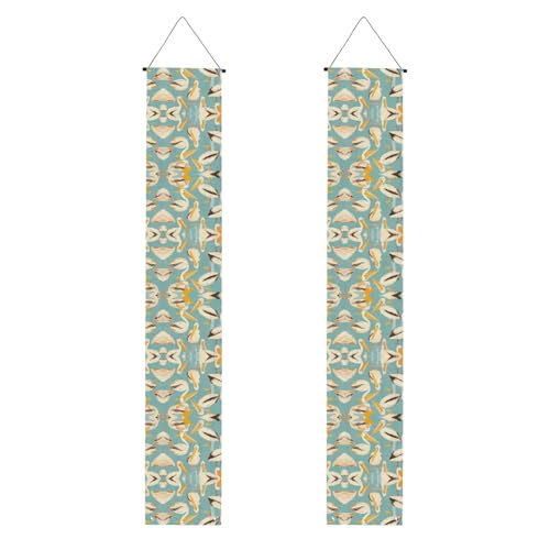 MJHKXLJ Pelikan-Kunstdruck-Muster für Abschlussfeiern, Veranda, Banner – robust, langlebig, waschbar und wiederverwendbar, Abschlussdekoration, 30,5 x 180 cm von MJHKXLJ