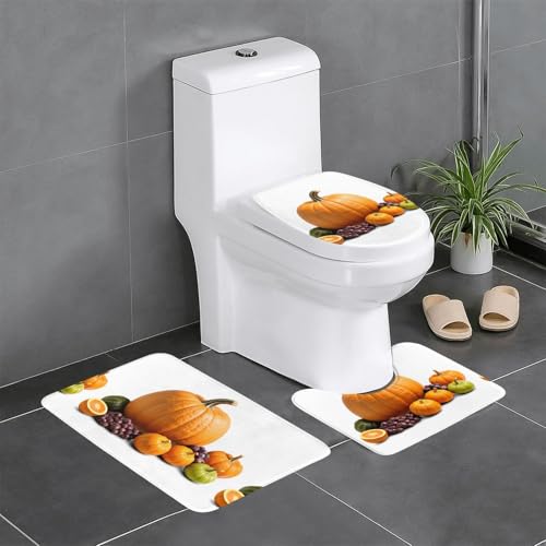 Rutschfeste Bodenmatte, 3er-Set, MJHKXLJ Thanksgiving Food Prints U-förmige WC-Bodenmatte, fest befestigt, saugfähig und langlebig, dick und bequem Rutschfeste Bodenmatte, 3er-Set, MJHKXLJ Thanksgiving Food Prints U-förmige WC-Bodenmatte, fest befestigt, saugfähig und langlebig, dick und bequem von MJHKXLJ