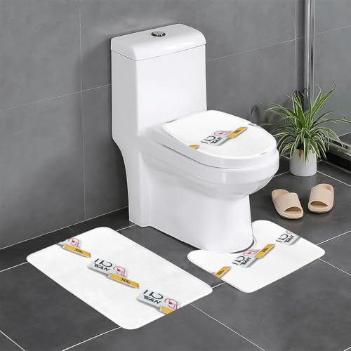 Rutschfeste Bodenmatte, 3er-Set, Motiv: MJHKXLJ Ich liebe dich auf dem Warnschild, druckt U-förmige WC-Bodenmatte, fest befestigt, saugfähig und langlebig, dick und bequem Rutschfeste Bodenmatte, 3er-Set, Motiv: MJHKXLJ Ich liebe dich auf dem Warnschild, druckt U-förmige WC-Bodenmatte, fest befestigt, saugfähig und langlebig, dick und bequem von MJHKXLJ
