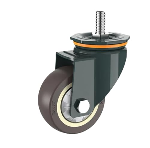 MJINA 2,5 Zoll M10/M12/M14/M16/M20 Schraube Universalrad mit Bremswelle Lenkrolle Silent Machine Einzellast 65 kg(M14- with Brakes) von MJINA