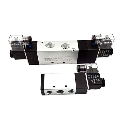 MJINA 4V Serie Pneumatisches Ventil 5/2 5/3 Ventile Controller 4V210-08 4V220-08 4V330C-10 Luft elektromagnetisch AC220V DC24V DC12V Magnetspule (4V430P-15, DC24V) von MJINA