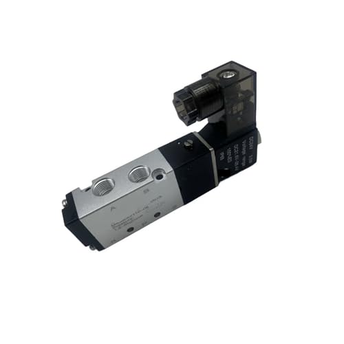 MJINA 4V110-06 Pneumatisches Steuerungs-Magnetventil, 5-Wege, 2 Positionen, DC 24 V DC 12 V AC 110 V AC 220 V mit 4 mm 6 mm 8 mm Luftventilen (LED W PC4-01, AC 110 V) von MJINA