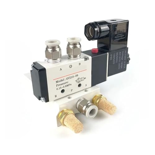 MJINA AirTAC Magnet-Pneumatikventil 4v210-06 4v210-08 220v Regler Luftventil Umkehrventil Elektronische Ventilspule 24 V (4 V 210-08 AC 220 V) von MJINA