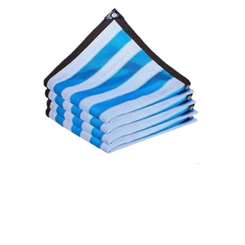MJINA Sonnenblende für den Außenbereich, für Garten, UV-Sonnenschutz, für Balkon auf Bauernhof (Blauweiß, 2 x 6 m) von MJINA