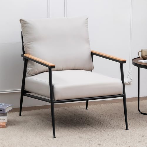 MJKCBD Gepolsterter Sessel mit Armlehnen,Weiß von MJKCBD