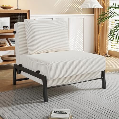 MJKCBD Klappbares Schlafsofa, Schlafsessel 2 in 1 mit bettfunktion, Schlafcouch Cord mit Kissen, Gästebettfür, 190cm×80cm fürs Wohnzimmer/Schlafzimmer/Heimkino/Gästezimmer Weiß,80cm MJKCBD Klappbares Schlafsofa, Schlafsessel 2 in 1 mit bettfunktion, Schlafcouch Cord mit Kissen, Gästebettfür, 190cm×80cm fürs Wohnzimmer/Schlafzimmer/Heimkino/Gästezimmer Weiß,80cm von MJKCBD