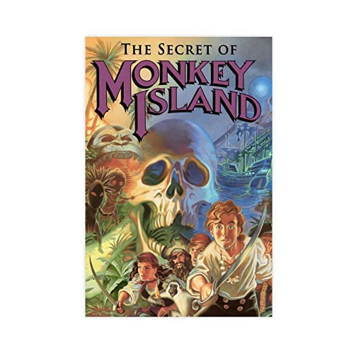 Abenteuerspiele Secret Of Monkey Island Leinwand Poster Schlafzimmer Dekor Sport Landschaft Büro Zimmer Dekor Geschenk Rahmen Stil 30 x 45 cm von MJKO