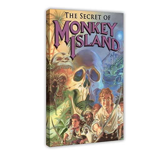 Abenteuerspiele Secret Of Monkey Island Leinwand Poster Schlafzimmer Dekor Sport Landschaft Büro Zimmer Dekor Geschenkrahmen Stil 50 x 75 cm von MJKO