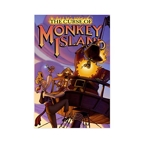 Abenteuerspiele The Curse Of Monkey Island Leinwand Poster Schlafzimmer Dekor Sport Landschaft Büro Zimmer Dekor Geschenk ohne Rahmen Stil 40 x 60 cm von MJKO