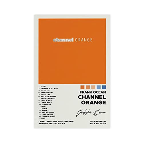 Frank Ocean Channel Orange Musikalbum Cover Leinwand Poster Schlafzimmer Dekor Sport Landschaft Büro Zimmer Dekor Geschenk Rahmen Stil 30 x 45 cm von MJKO