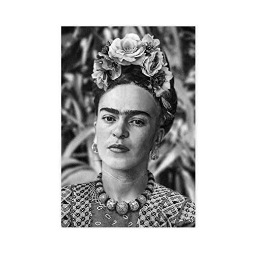 MJKO Corollated Frida Kahlo 1 Leinwand-Poster, Wandkunst, Dekoration, Bild für Wohnzimmer, Schlafzimmer, Dekoration, Rahmen-Stil, 40 x 60 cm von MJKO