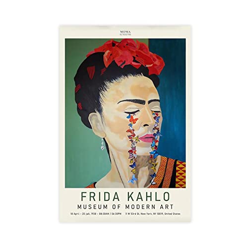 MJKO Frida Kahlo 1 Leinwand-Poster, Wandkunst, Dekoration, Bild, Gemälde für Wohnzimmer, Schlafzimmer, Dekoration, Rahmen-Stil, 50 x 75 cm von MJKO