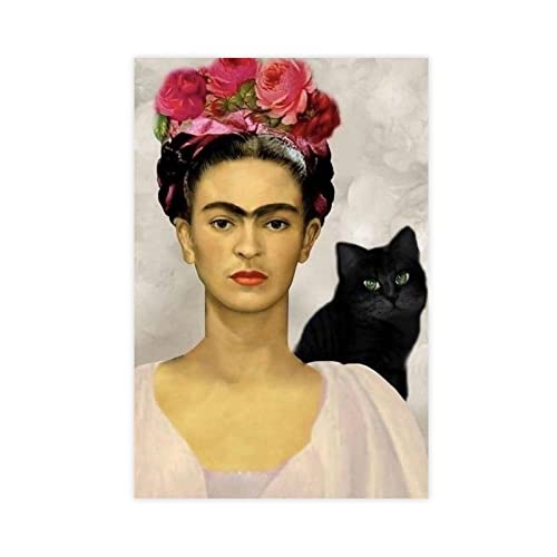 MJKO Frida Kahlo 4 Leinwand-Poster, Wandkunst, Dekoration, Bild, Gemälde für Wohnzimmer, Schlafzimmer, Dekoration, Rahmen-Stil, 30 x 45 cm von MJKO