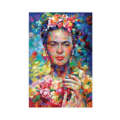 MJKO Frida Kahlo 5 Leinwand-Poster, Wandkunst, Dekoration, Bild, Gemälde für Wohnzimmer, Schlafzimmer, Dekoration, Rahmen-Stil, 40 x 60 cm von MJKO