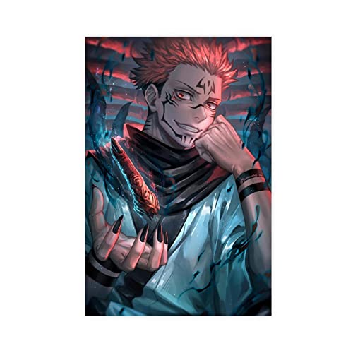 MJKO Jujutsu Kaisen Ryomen Sukuna Leinwandposter Schlafzimmer Dekor Sport Landschaft Büro Zimmer Dekor Geschenk Rahmen Stil 20 x 30 cm von MJKO