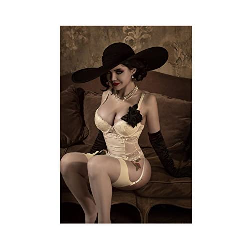 MJKO Leinwand-Poster, Resident Evil Lady Dimitrescu 7, Schlafzimmer, Dekoration, Sport, Landschaft, Büro, Raumdekoration, Geschenk, ohne Rahmen, 30 x 45 cm von MJKO