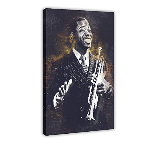MJKO Louis Armstrong Musiker-Leinwand-Poster, Schlafzimmer, Dekoration, Sport, Landschaft, Büro, Raumdekoration, Geschenkrahmen, 60 x 90 cm von MJKO