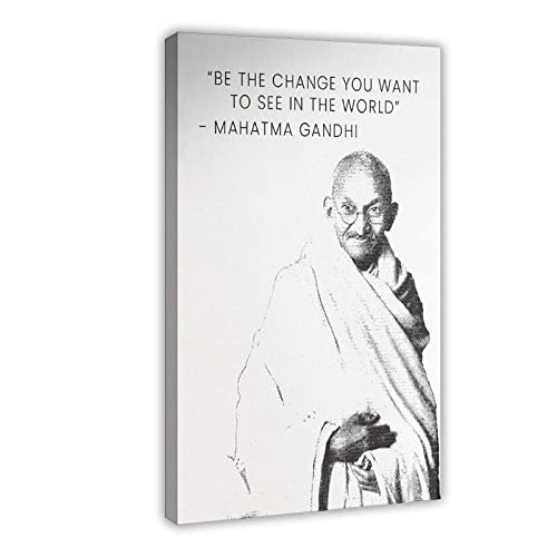 MJKO Mahatma Gandhi inspirierende Zitate Leinwand Poster Schlafzimmer Dekor Sport Landschaft Büro Zimmer Dekor Geschenkrahmen Stil 30 x 45 cm von MJKO