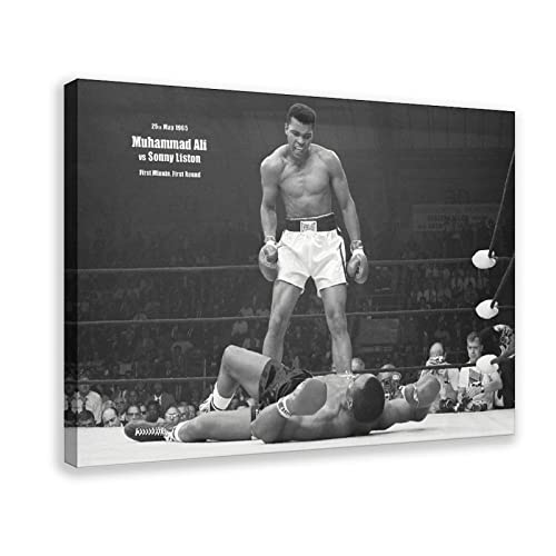 MJKO Muhammad Ali Boxing Sonny Liston Leinwandposter Schlafzimmer Dekor Sport Landschaft Büro Zimmer Dekor Geschenkrahmen Stil 40 x 60 cm von MJKO