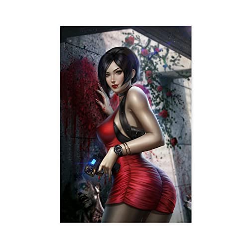 MJKO Resident Evil Ada Wong 9 Leinwand-Poster, Wandkunst, Dekor, Bild, Gemälde für Wohnzimmer, Schlafzimmer, Dekoration, ohne Rahmen, 40 x 60 cm von MJKO