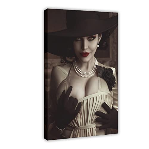 MJKO Resident Evil Lady Dimitrescu 2 Leinwandposter Schlafzimmer Dekor Sport Landschaft Büro Zimmer Dekor Geschenkrahmen Stil 30 x 45 cm von MJKO