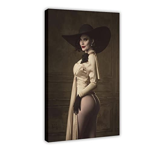 MJKO Resident Evil Lady Dimitrescu 5 Leinwandposter Wandkunst Dekor Bild Gemälde für Wohnzimmer Schlafzimmer Dekoration Rahmen Stil 30 x 45 cm von MJKO