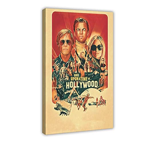 Movie Once Upon A Time In Hollywood Retro Leinwandposter Wandkunst Dekor Bild Gemälde für Wohnzimmer Schlafzimmer Dekoration Rahmen Stil 30 x 45 cm von MJKO