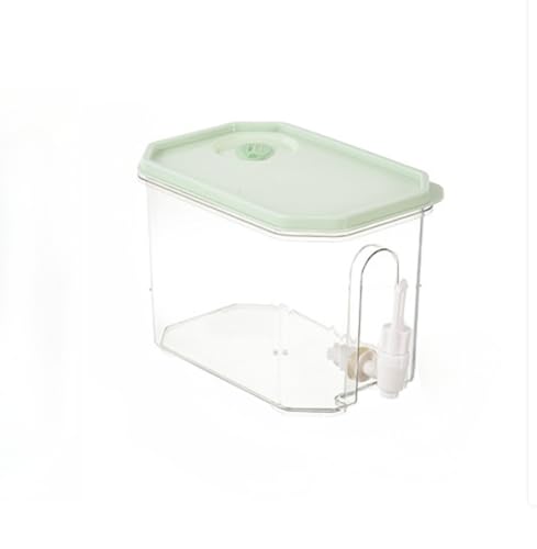 3.5L Fruit Infuser Water Dispenser with Tap - Kühlschrank Getränkespender Kaltwasserkrug für Kühlschrank, Saft & Cocktail Chiller, BPA Frei Auslaufsicher Behälter für Zitronentee (1PC) (Grün) von MJLOMJ