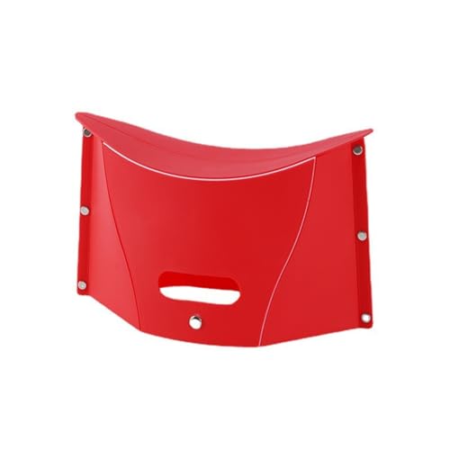 MJLOMJ 2-in-1 Tragbarer Klapphocker & Aufbewahrungskorb - Leichter faltbarer Campinghocker für Outdoor, Angeln, Reisen, Grillen & Wandern (kompakt & multifunktional) (Rot) von MJLOMJ