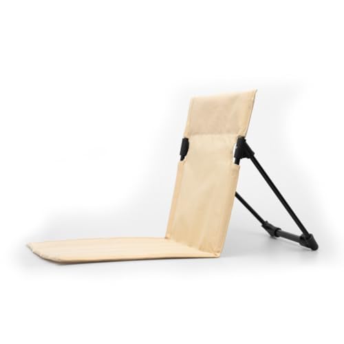 MJLOMJ Tragbarer faltbarer Strandstuhl, leichte Sonnenliege mit verstellbarer Rückenlehne, Tragetasche & robustem Metallrahmen für Erwachsene, Outdoor-Camping, Park & Strand Essentials (Khaki) von MJLOMJ