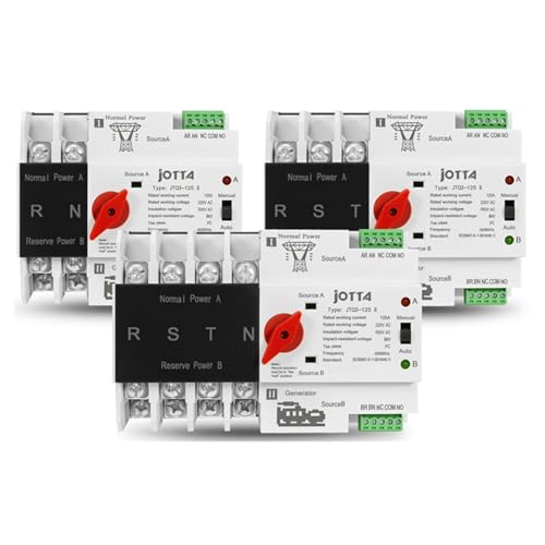 1 Stück W2R-2P/3P/4P 16 A 32 A 63 A 80 A 100 A 125 A 220 V ATS Automatischer Transferschalter Elektrische Wahlschalter Dual-Power-Schalter (Größe: 2P) (125 A 4P) von MJMLUCK