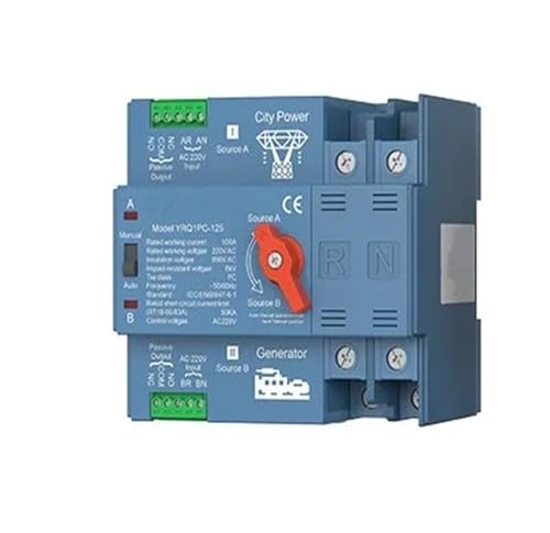 ATS 2P 4P 100A 125A 220V 400V Dual Power Automatischer Transferschalter für Generator oder PV-Energie zum Stadtstrom-Umschalter (Solarwechselrichtertyp, 4P 125A 400V) (2p 100A 220V von MJMLUCK