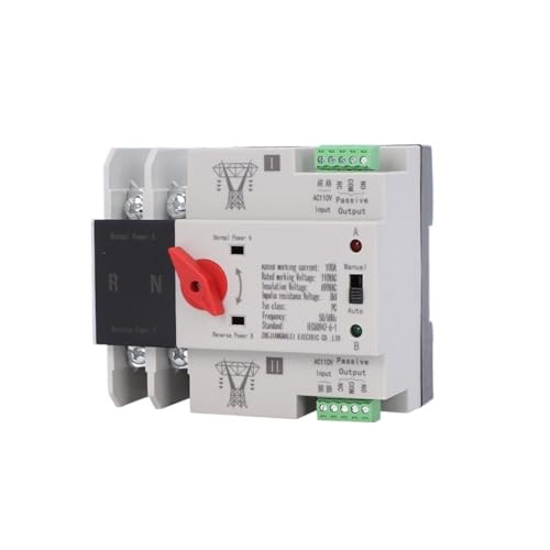 Automatischer Transferschalter mit doppelter Leistung, AC110V-Netzschalter, ATS, automatischer Transferschalter mit doppelter Leistung, 2P 100A 63A 80A (4P 40A) (eine Farbe, 2P 50A von MJMLUCK