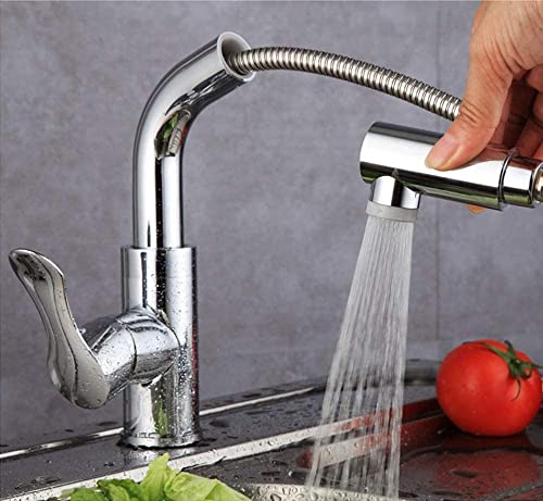 Faucetsifunctional Küchenspüle 360 Grad drehbar Wasserhahn Küchenarmatur Gemüsetopf Waschbecken Dusche Wasserhahn (Chrom) (Chrom) von MJMLUCK