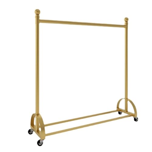 Kleiderständer aus Metall auf Rollen, Kleiderständer zum Aufhängen von Kleidung, Mänteln, Röcken, Hemden, Pullovern, für Umkleidekabinen, Büros, Einzelhandelsgeschäfte (Farbe: Gold, Größe: 1 von MJMLUCK