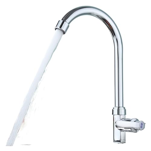 Küchenarmatur aus Edelstahl, drehbarer Wasserhahn für Haushaltswaschbecken, Mischbatterie für heißes und kaltes Wasser, silberner Wasserhahn (Shuidi) (Liujiao) von MJMLUCK