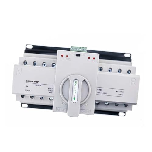 MJMLUCK 2P/3P/4P 40A 63A 100A Dual Power Automatischer Transferschalter AC230V 50/60Hz MCB Automatische/Manuelle Schaltleistungsschalter (Größe: 2P, Farbe: 220V-100A) (220v32a 4P) von MJMLUCK