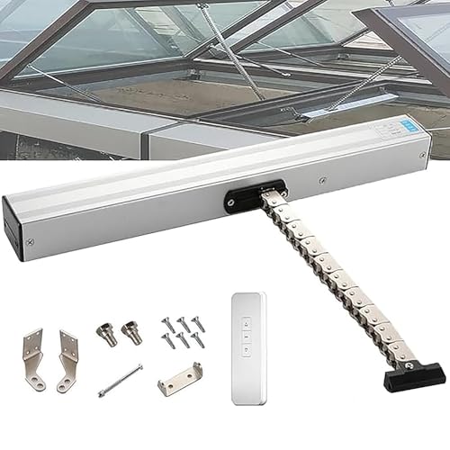 MJMLUCK Automatic Window Opener,Electric Chain Window Opener Actuator with Wall Switch and Remote Control,Motorized Window Vent Opener and Closers(23.6In) von MJMLUCK