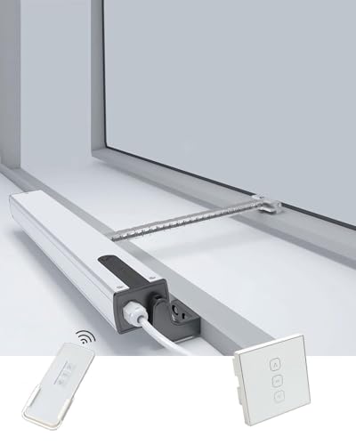 MJMLUCK Automatic Window Opener,Electric Window Opener Actuator W/Wall Switch and Remote Control,Max 400N,Motorized Chain Window Opener(600mm+Controller) von MJMLUCK